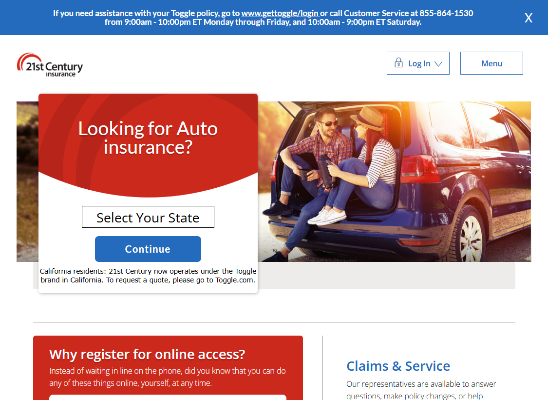 21st Century Homepage Screenshot: 21st Century Auto Insurance Review 21st Century Homepage Screenshot: 21st Century Auto Insurance Review