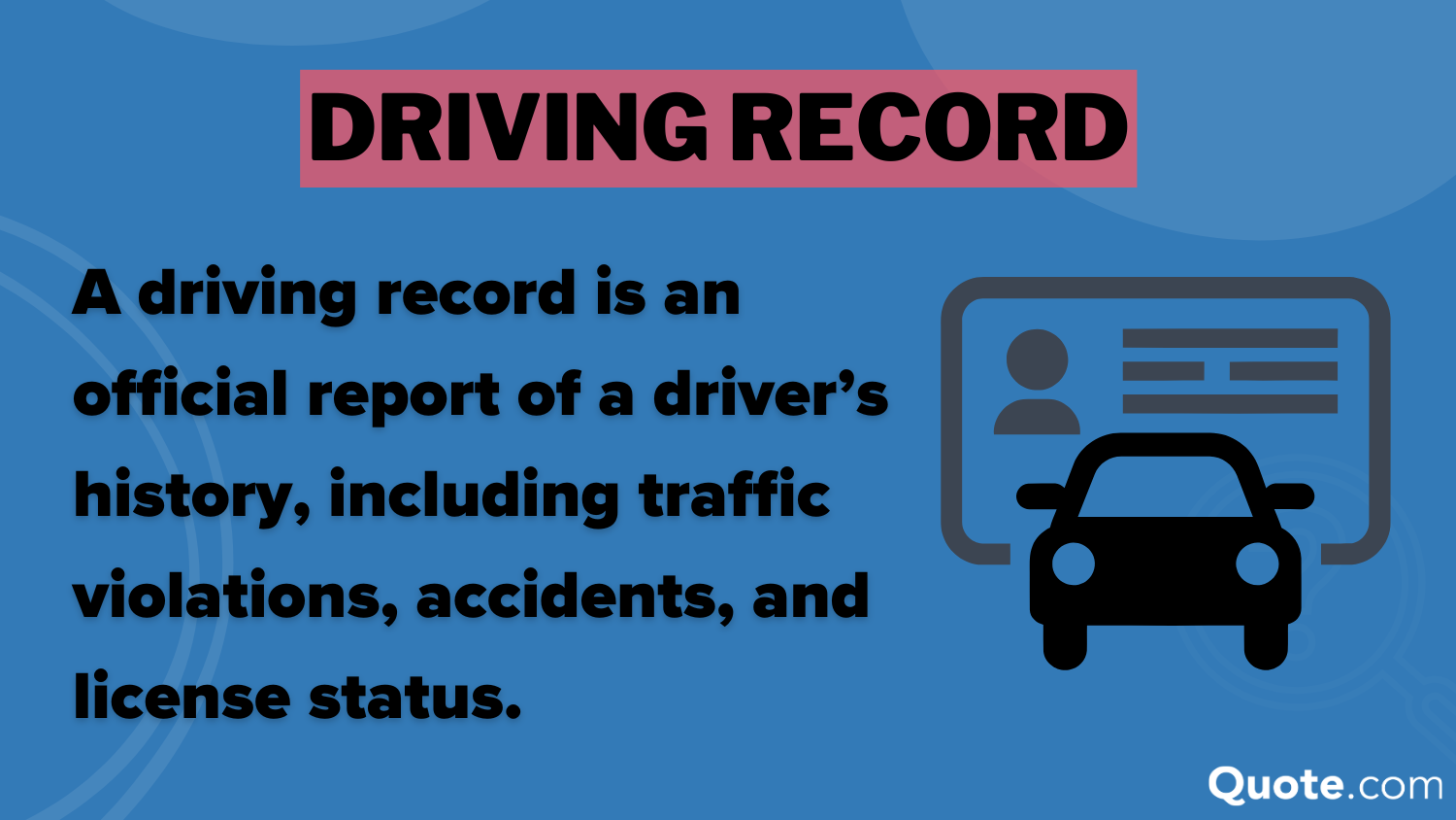 Driving Record Definition Card: Progressive Auto Insurance Review