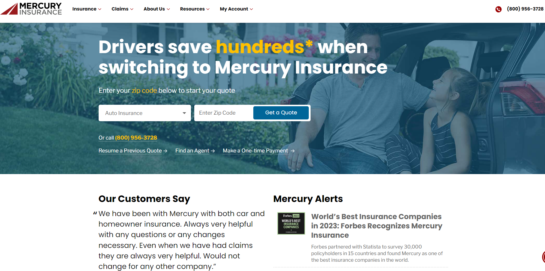 Mercury Homepage Screenshot: Mercury Auto Insurance Review Mercury Homepage Screenshot: Mercury Auto Insurance Review