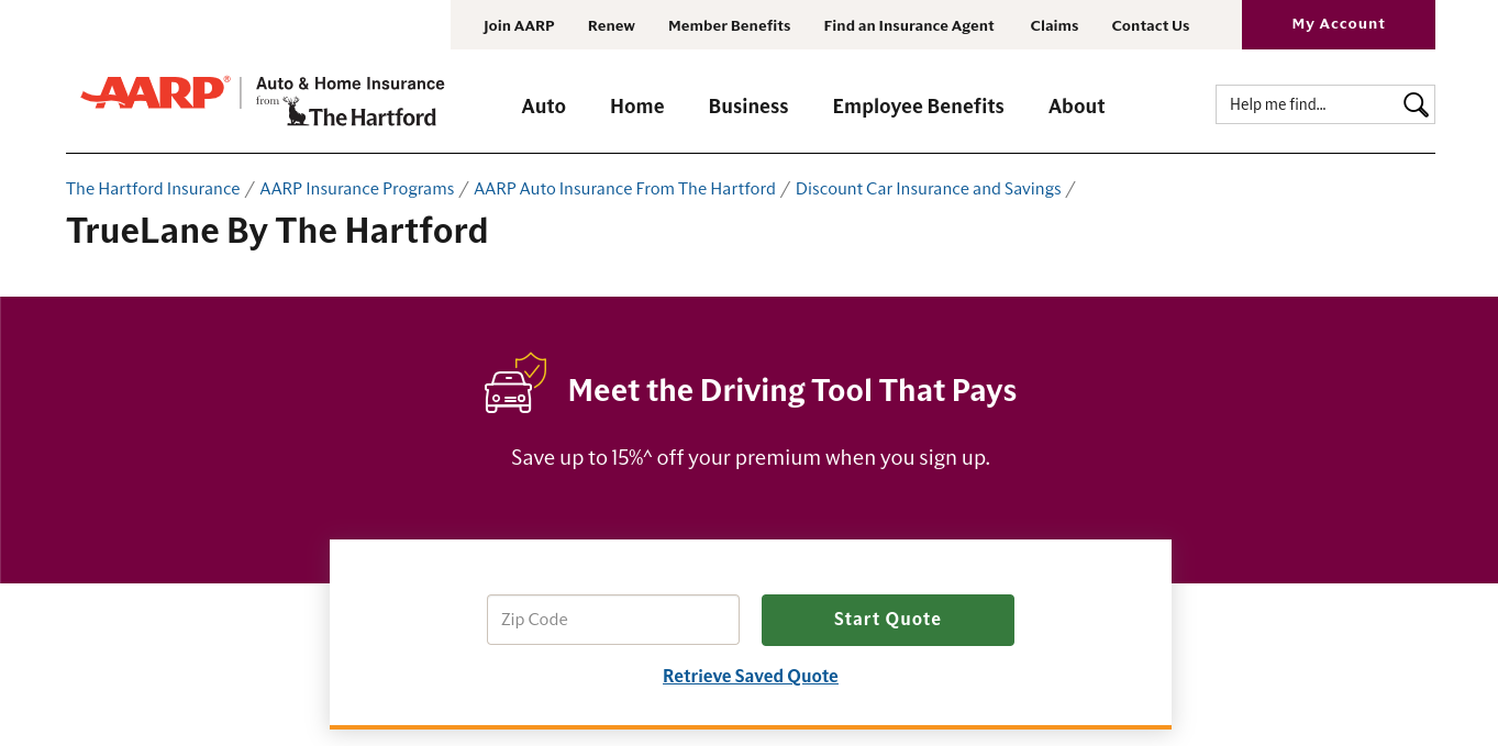 usage-based auto insurance: truelane by the hartford