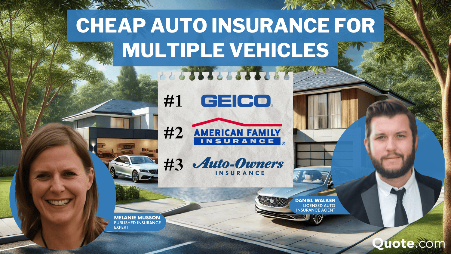 Cheap Auto Insurance for Multiple Vehicles: Geico, American Family, Auto-Owners