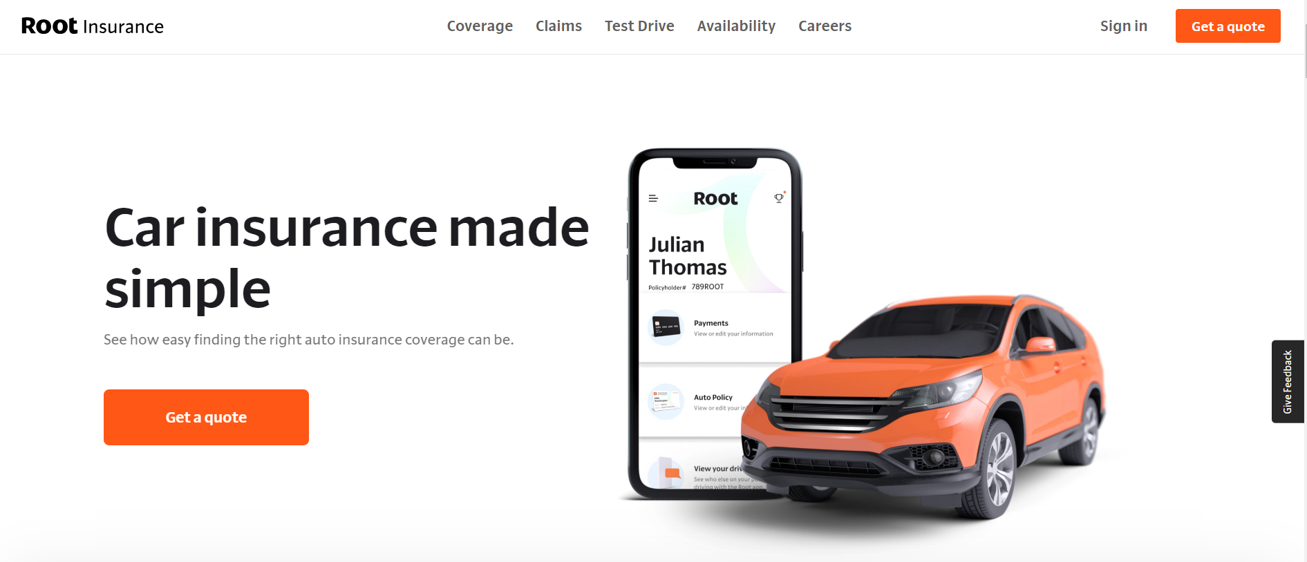 Root Homepage: Root Insurance Review 