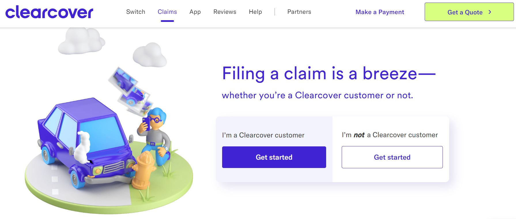 Clearcover Homepage: Clearcover Auto Insurance Review