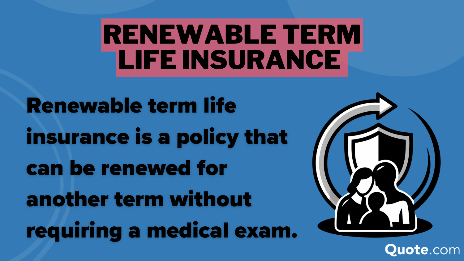 Renewable Term Life Insurance Definition Card: Term Life Insurance