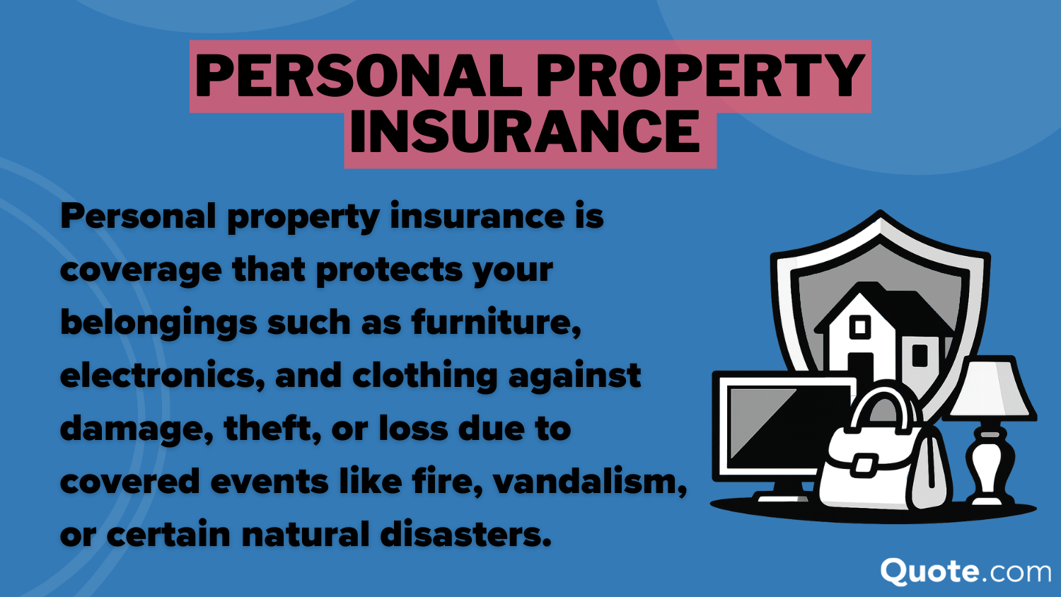 is home insurance required: Personal Property Insurance Definition Card