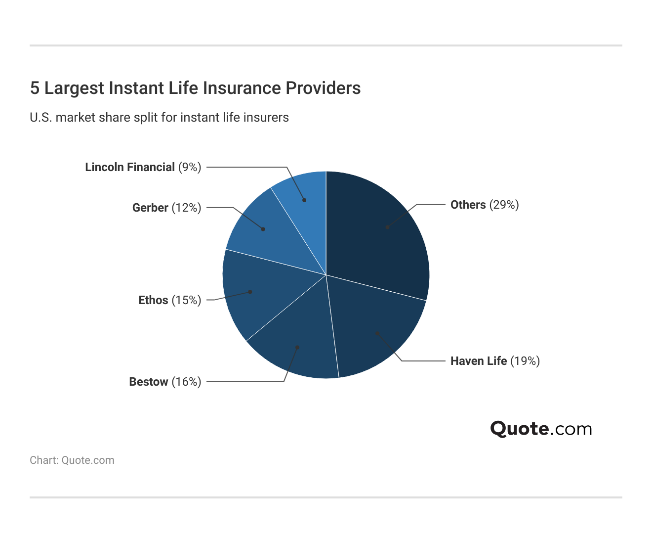 <h3>5 Largest Instant Life Insurance Providers</h3>