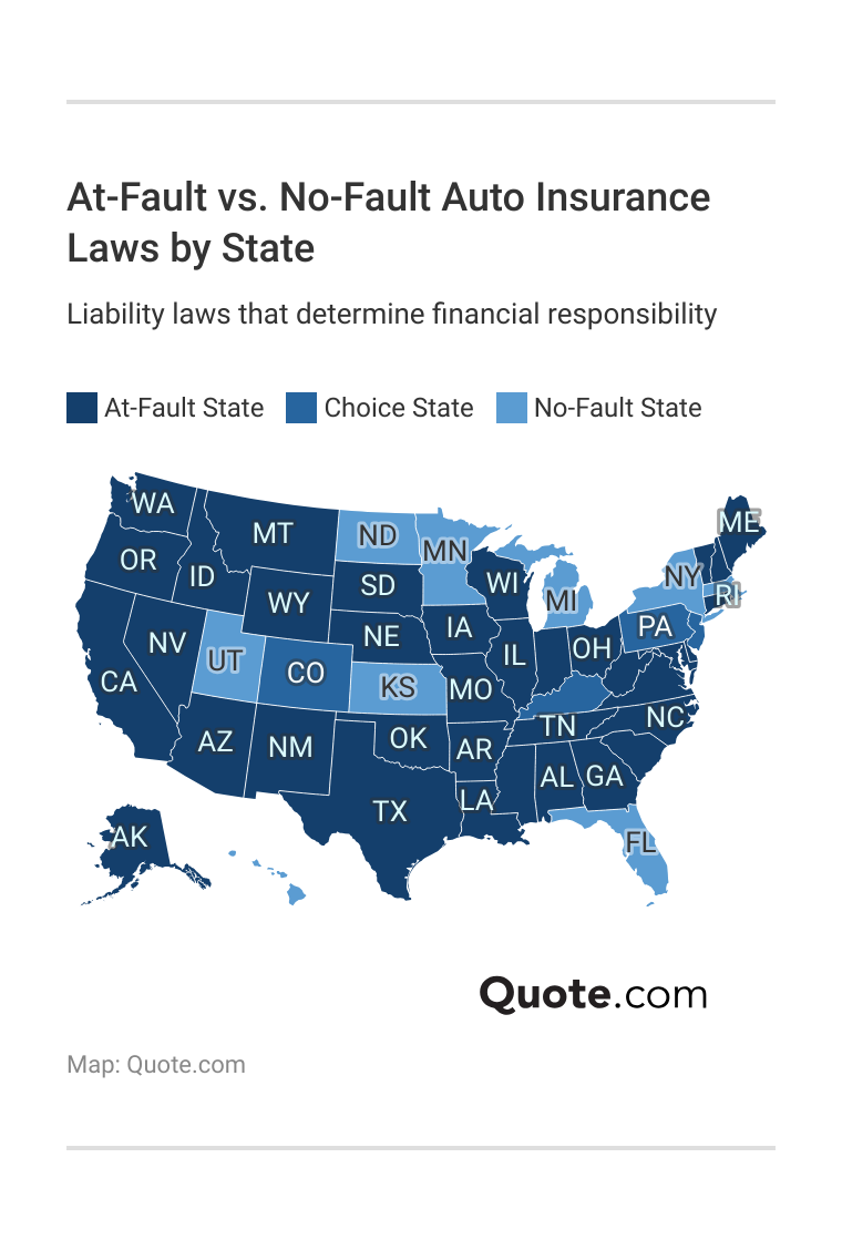 <h3>At-Fault vs. No-Fault Auto Insurance Laws by State</h3>