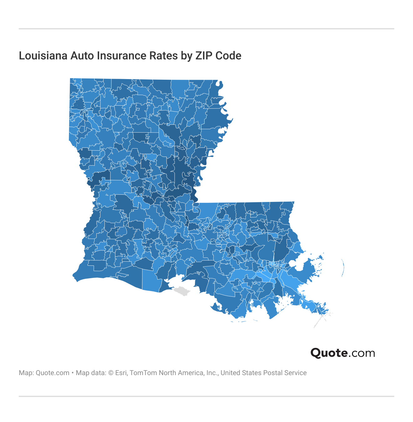 <h3>Louisiana Auto Insurance Rates by ZIP Code</h3>