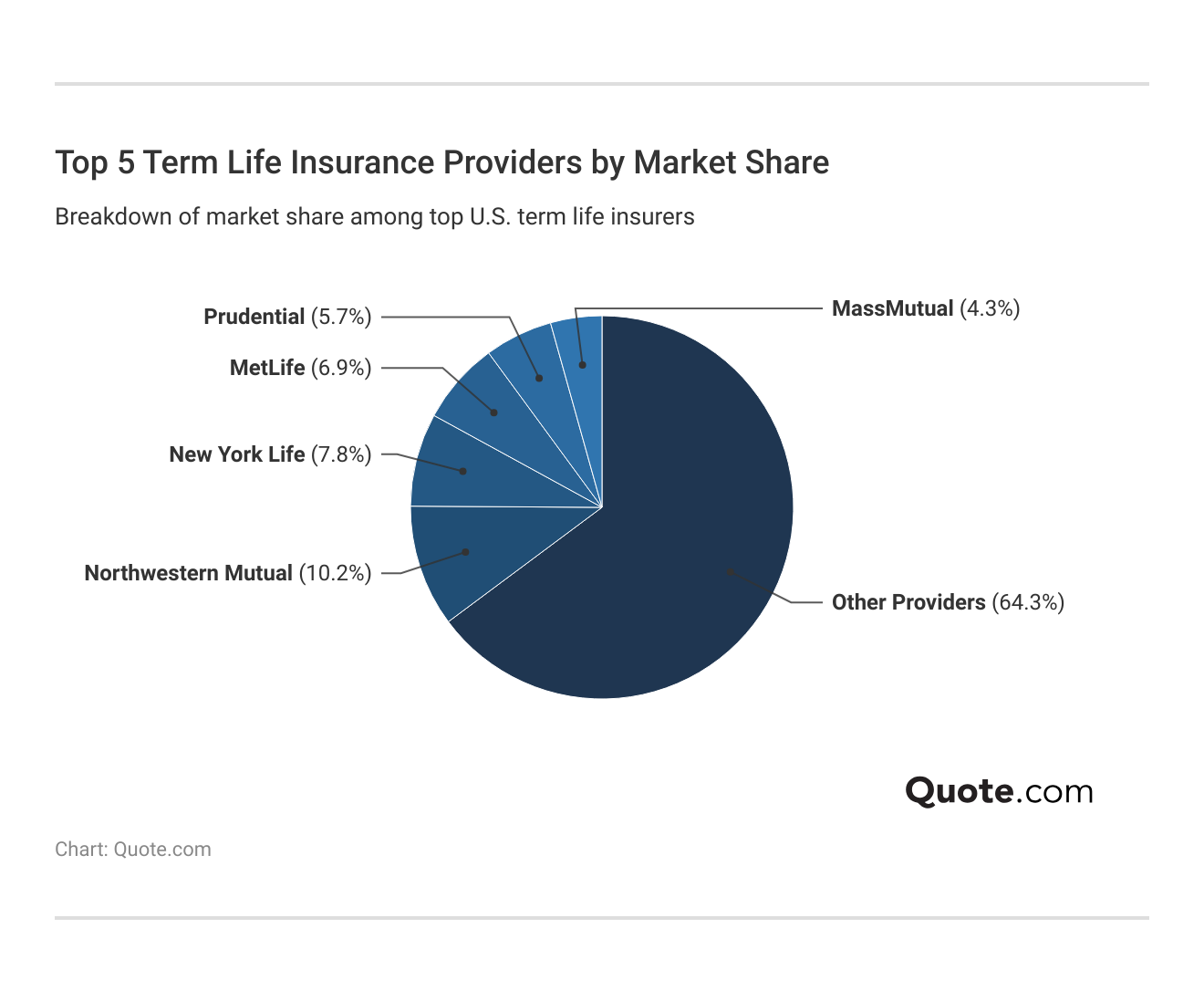 <h3>Top 5 Term Life Insurance Providers by Market Share</h3>  