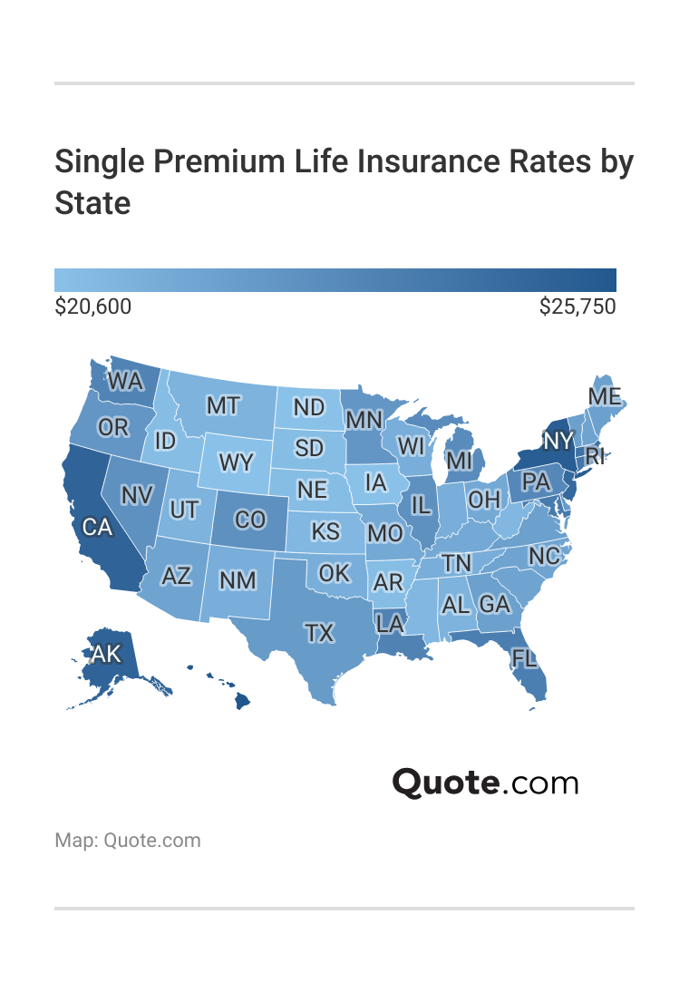 Single Premium Life Insurance Rates by State Single Premium Life Insurance Rates by State